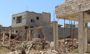 Des immeubles endommagés dans la ville d'Idlib, en Syrie (archive - septembre 2018)