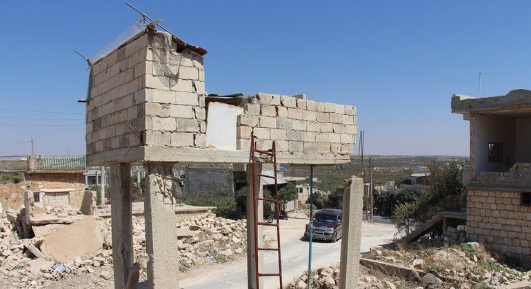 Infraestructura destruida en Idlib, Siria. 