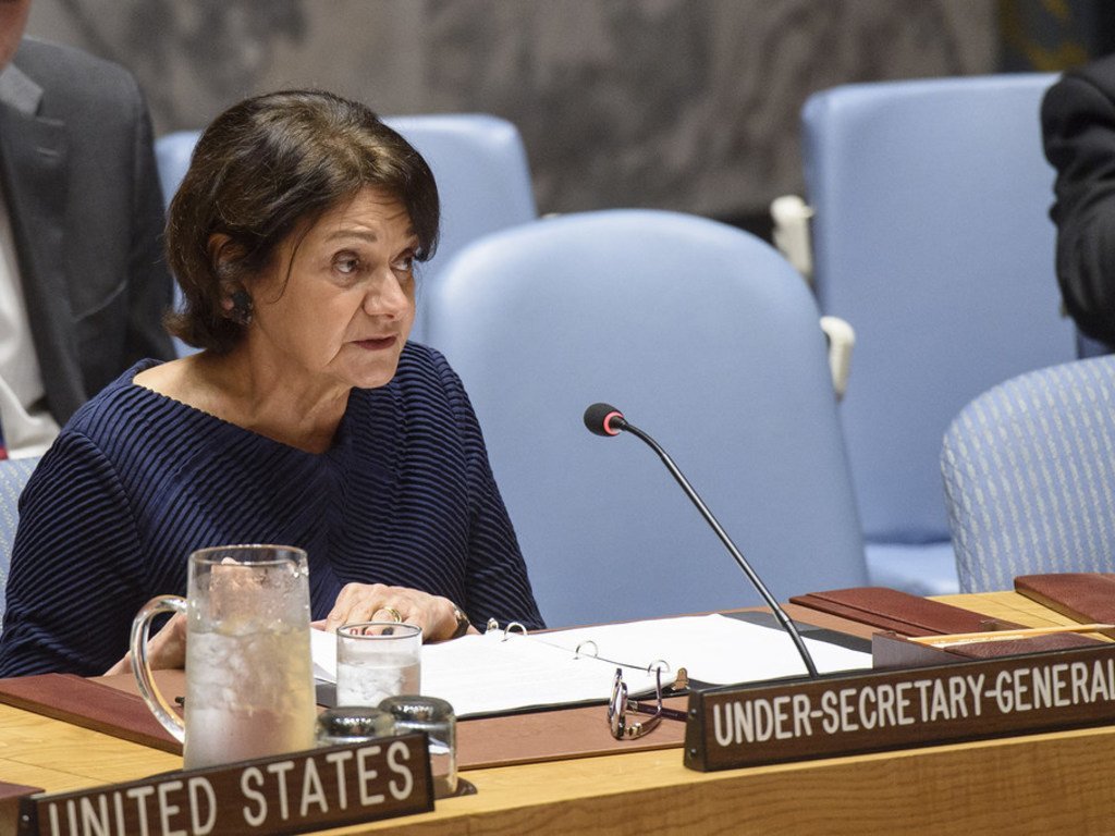 La Secrétaire générale adjointe des Nations Unies aux affaires politiques, Rosemary DiCarlo, devant le Conseil de sécurité (archives).