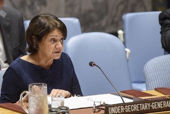 联合国负责政治事务的副秘书长迪卡洛在安理会上发言。