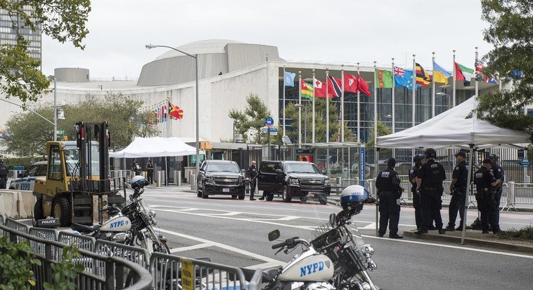 Out around the United Nations building in New York during the opening day of the General Debate in September 2017.