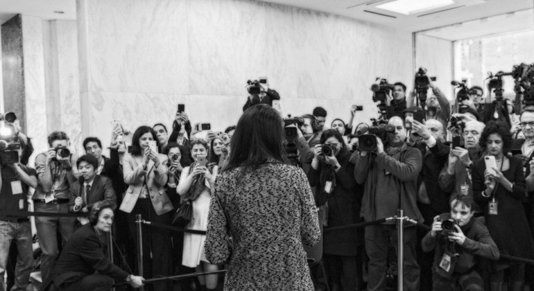Los periodistas preguntan a Nikki Haley a su llegada a la ONU
