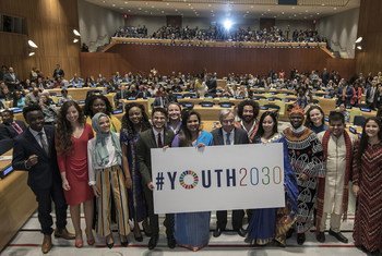 Evento de alto nivel. na sede da ONU em 2018, assinalou o lançamento da estratégia da ONU para a juventude até 2030.