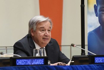 Secretary-General António Guterres speaking at the High-Level Meeting on Financing the 2030 Agenda for Sustainable Development, at UN Headquarters in New York, on 24 September 2018.