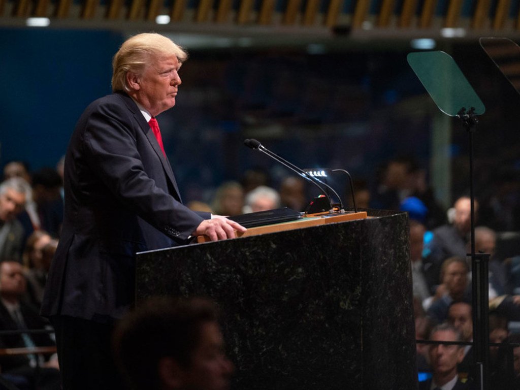 President Donald Trump of the United States addresses the seventy-third session of the United Nations General Assembly.