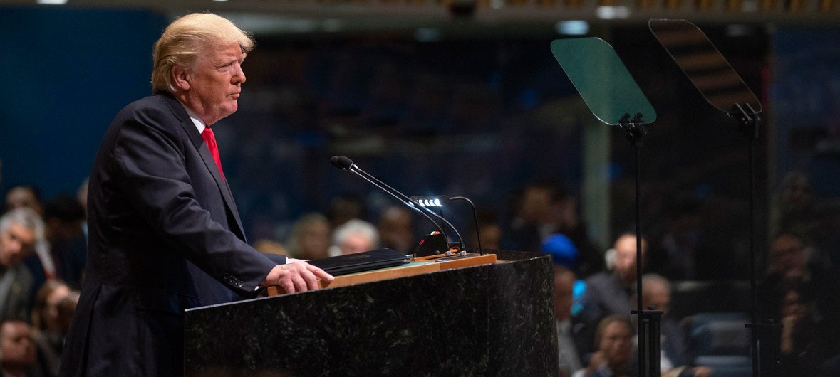 الرئيس الأمريكي دونالد ترامب يخاطب الجمعية العامة للأمم المتحدة