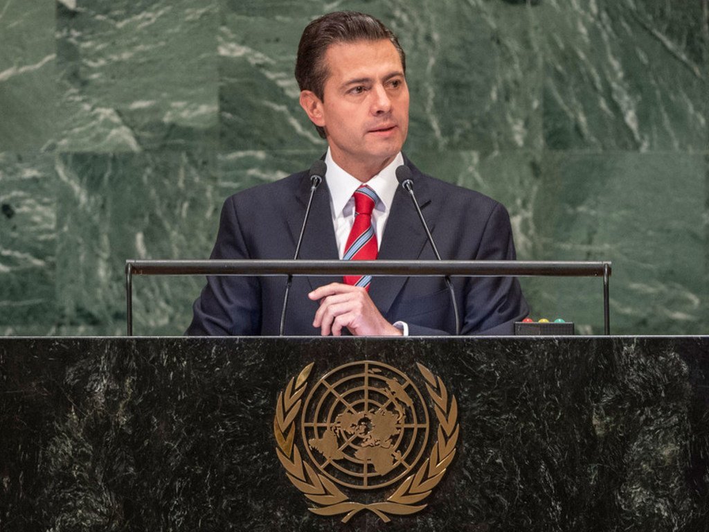 El presidente de México, Enrique Peña Nieto, en su discurso del debate general del 73 período de sesiones de la Asamblea General.