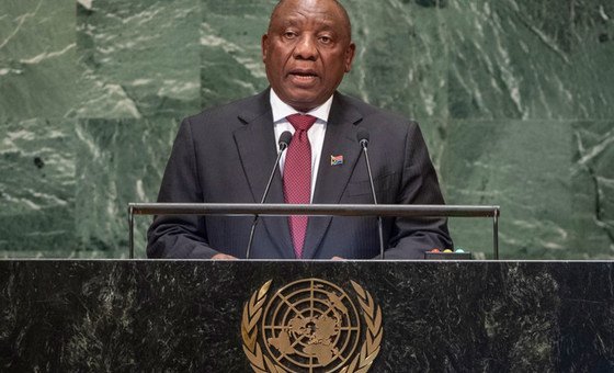 President Matamela Cyril Ramaphosa of South Africa addresses the seventy-third session of the United Nations General Assembly.