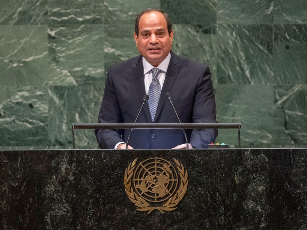 President Abdel Fattah al-Sisi of Egypt addresses the seventy-third session of the United Nations General Assembly.