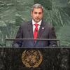 El presidente de Paraguay Mario Abdo Benitez en su intervención durante el 73 periodo de sesiones de la Asamblea General.