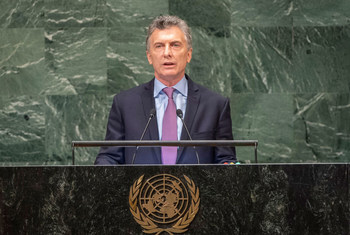 Mauricio Macri, presidente de Argentina, en la Asamblea General.
