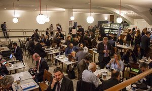 The Vienna Cafe, a meeting place for diplomats beneath the UN General Assembly hall