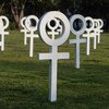 In Mexico City,  an artistic installation consisting of a number of signs of Venus, representing women, stresses the magnitude of femicidal violence. (March 2018)