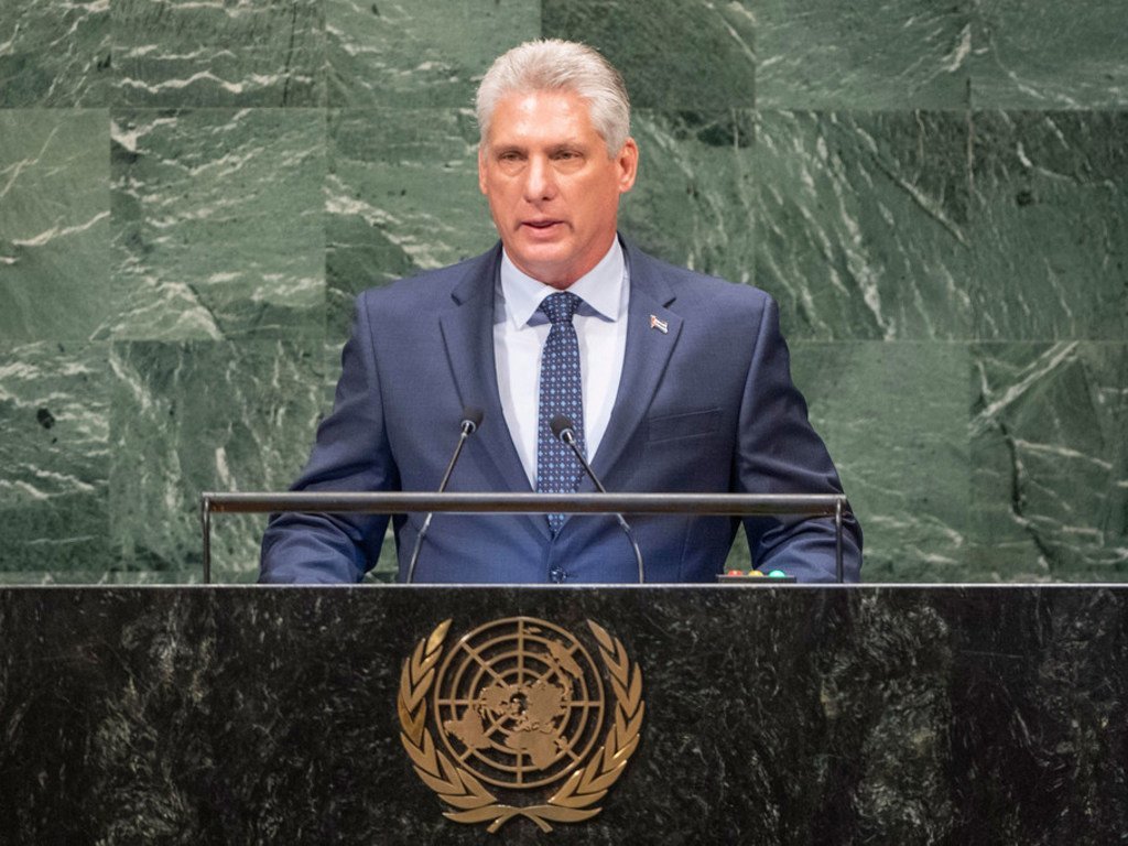 Miguel Díaz-Canel Bermúdez, President of the Council of State and Ministers of the Republic of Cuba, addresses the seventy-third session of the United Nations General Assembly.