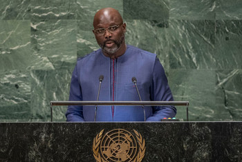 President George Manneh Weah of the Republic of Liberia addresses the seventy-third session of the United Nations General Assembly.