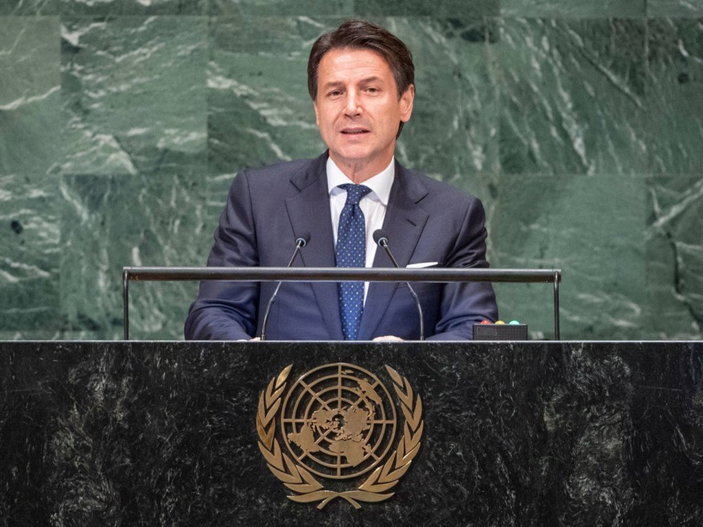 意大利总理孔特在联大第73届会议一般性辩论中发言。