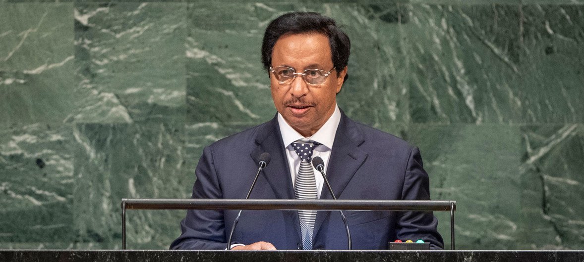 الشيخ جابر المبارك الحمد الصباح رئيس مجلس الوزراء الكويتي يتحدث في المداولات رفيعة المستوى للدورة 73 للجمعية العامة للأمم المتحدة.