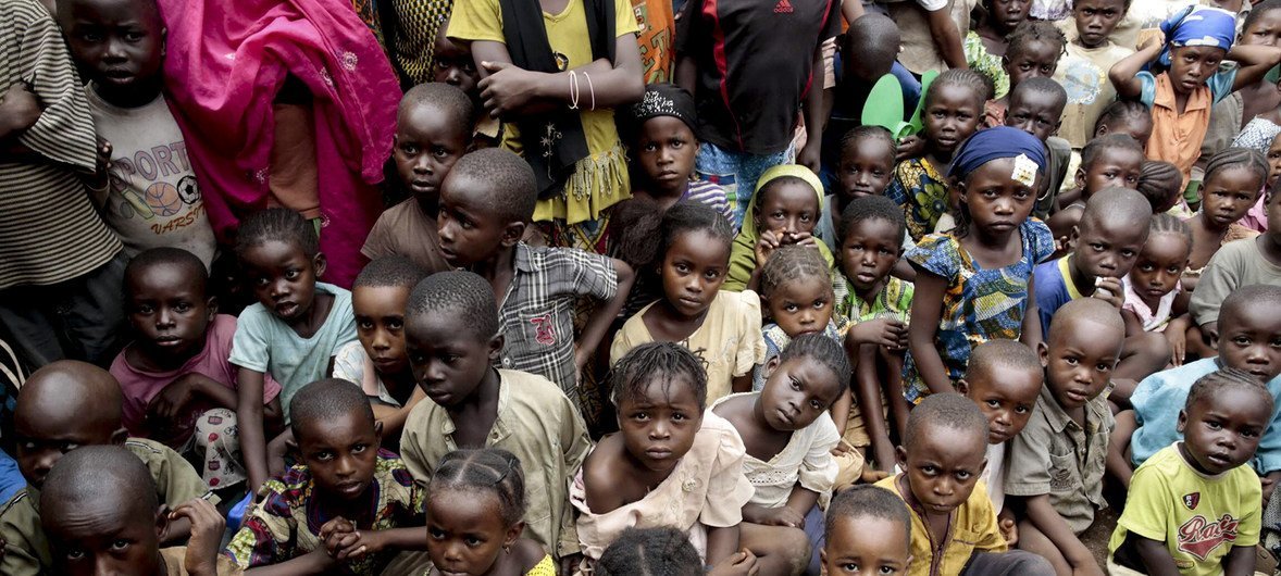 中非共和国首都班吉境内流离失所的儿童。
