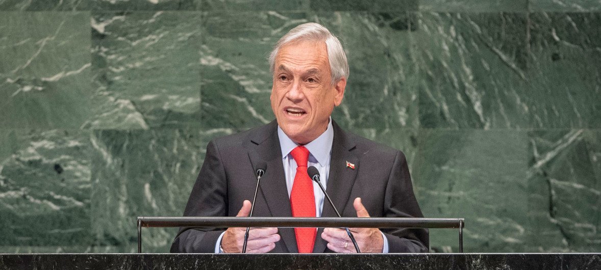 El presidente de Chile, Sebastián Piñera, se dirige a la Asamblea General