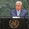 Presidente da Autoridade Nacional Palestina, Mahmoud Abbas discursa na Assembleia Geral.