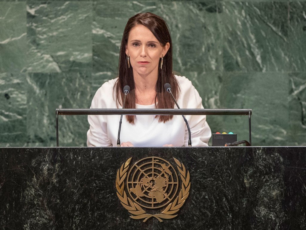 Prime Minister Jacinda Ardern of New Zealand addresses the seventy-third session of the United Nations General Assembly.