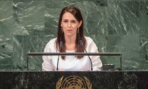 Prime Minister Jacinda Ardern of New Zealand addresses the seventy-third session of the United Nations General Assembly.