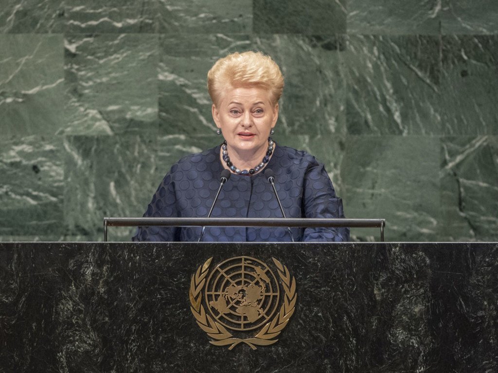 Dalia Grybauskaitė, President of the Republic of Lithuania, addresses the general debate of the General Assembly’s seventy-third session.