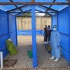 2018年8月22日，刚果民主共和国北基伍省贝尼镇一家医院的埃博拉治疗中心。