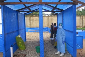 2018年8月22日，刚果民主共和国北基伍省贝尼镇一家医院的埃博拉治疗中心。