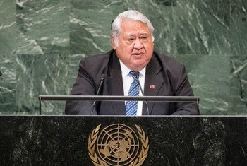 Prime Minister Tuilaepa Sailele Malielegao of the Independent State of Samoa addresses the seventy-third session of the United Nations General Assembly.