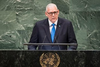Prime Minister Allen Michael Chastanet of St. Lucia addresses the seventy-third session of the United Nations General Assembly.