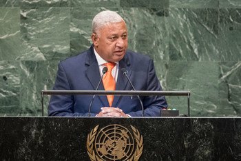 Prime Minister Josaia Voreqe Bainimarama of the Republic of Fiji addresses the seventy-third session of the United Nations General Assembly.