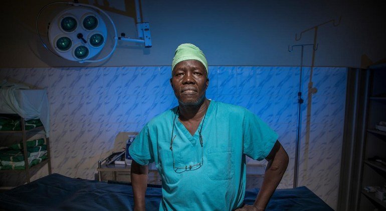 Dr. Atar Atahi in an operating theatre at the Bunj Hospital (also known as the Maban County Hospital) in the town of Bunj, Maban County, South Sudan.
