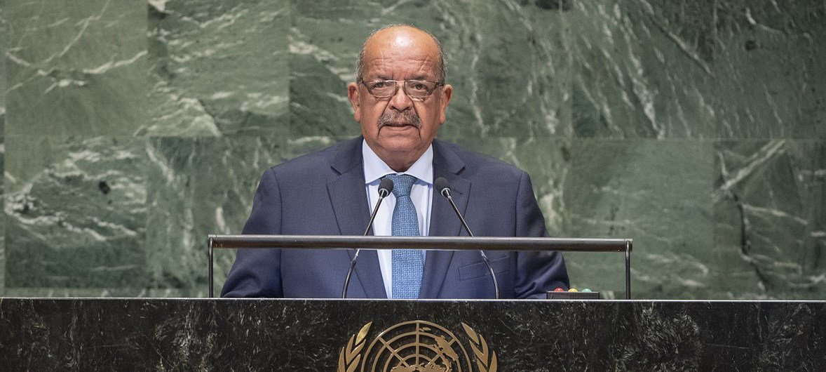 وزير الشؤون الخارجية الجزائري عبد القادر مساهل يلقي كلمة بلاده أمام الدورة 73 للجمعية العامة