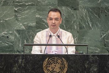Alan Peter Cayetano, Secretary for Foreign Affairs of the Philippines, addresses the seventy-third session of the United Nations General Assembly.