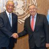 Presidente de Portugal, Marcelo Rebelo de Sosua, com o secretário-geral da ONU, António Guterres. 