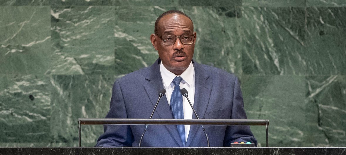 وزير خارجية جمهورية السودان، الدرديري محمد أحمد يلقي كلمة بلاده خلال مداولات الجمعية العامة للأمم المتحدة