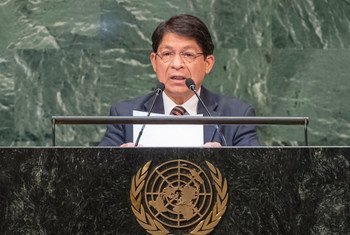 尼加拉瓜外交部长孟卡达·科林德莱斯在联大第73届会议一般性辩论中发言。
