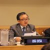 负责经济和社会事务的副秘书长刘振民在新一届联大的第三委员会会议开幕式上致辞。