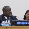 Dkt. Denis Mukwege, muasisi na mkurugenzi wa tiba wa hospitali ya Panzi huko DR Congo, wakati uzinduzi wa ripoti ya kamisheni ya kimataifa kuhusu afya jijini New York, Marekani 20 Septemba 2016