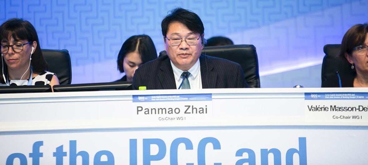 政府间气候变化专门委员会（IPCC）第一工作组联合国主席翟盘茂在韩国仁川参加IPCC第48次会议。