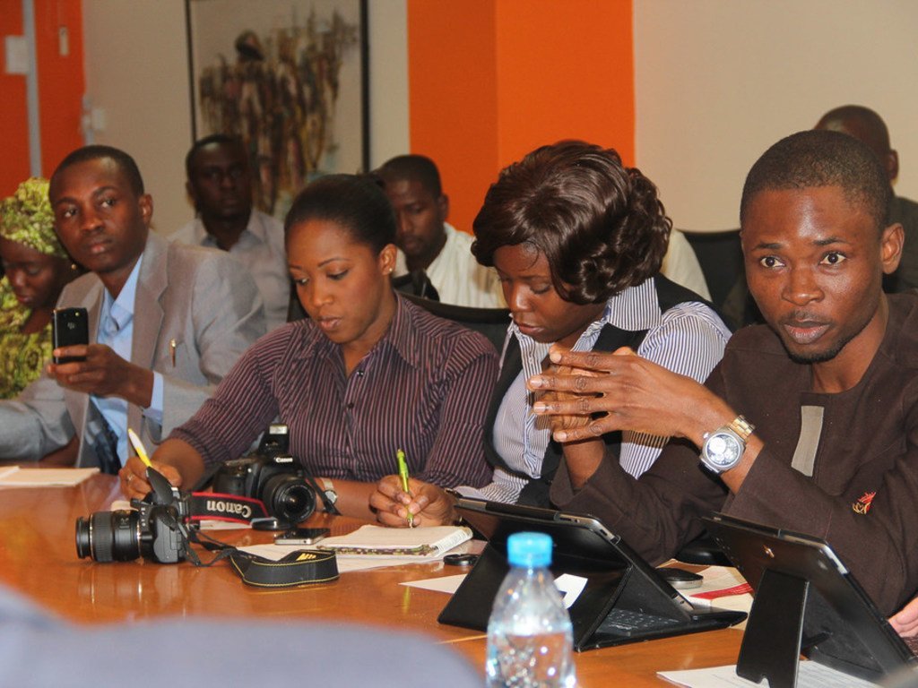 Youth leaders discuss empowerment of young people and their potential for strengthening sustainable development at a meeting in Abuja, Nigeria.