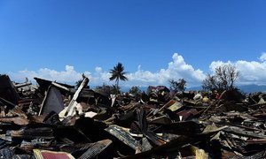 View of damaged cars and houses at Balaroa National Park, West Palu, Central Sulawesi, Indonesia after the earthquake and tsunami that struck there on September 28, 2018.