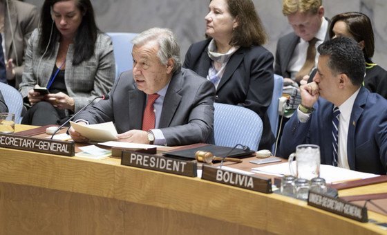 Guterres discursa no Conselho de Segurança