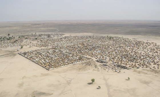 Aerial view of the town of Rann, Borno State, Nigeria. 23 March 2018.