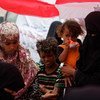 عيادة طبية متنقلة في مركز الشعب للنازحين في عدن ، اليمن. 16 أغسطس 2018