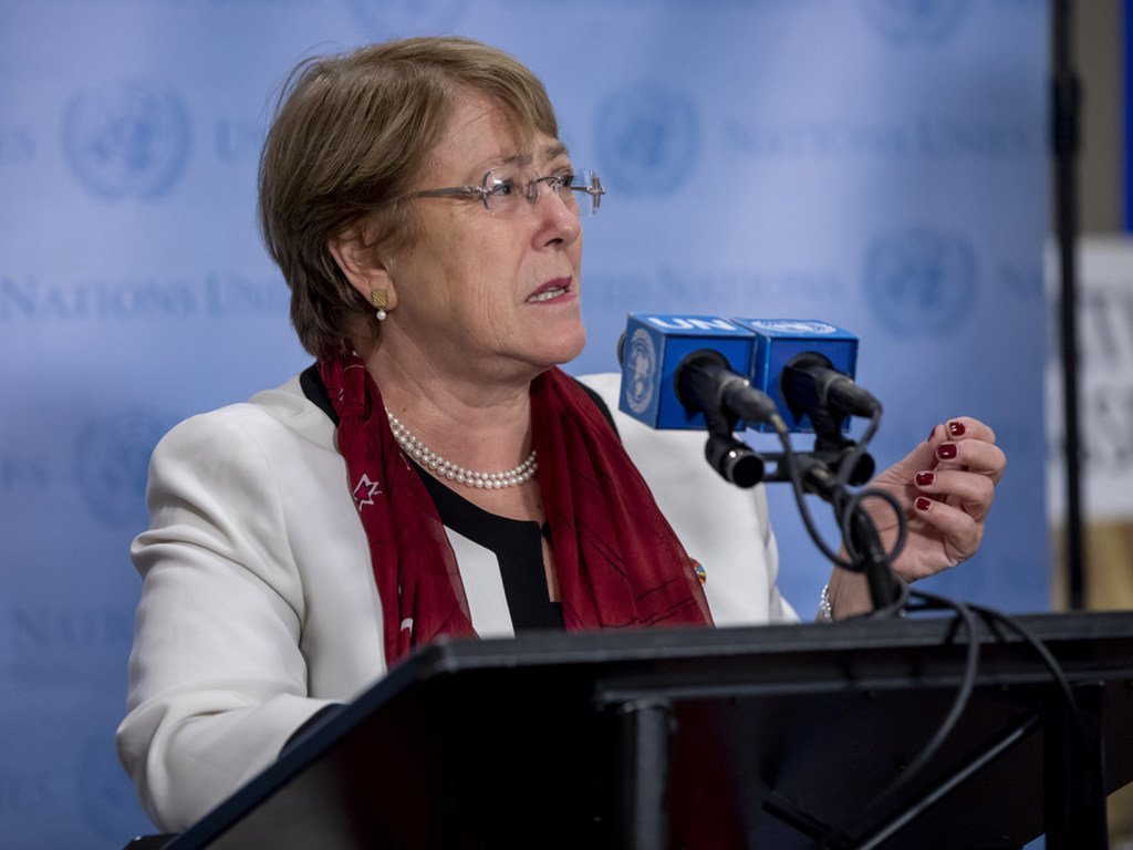 La Haut-Commissaire des Nations Unies aux droits de l'homme, Michelle Bachelet.