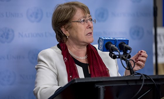 Michelle Bachelet, Haut-Commissaire des Nations Unies aux droits de l'homme (photo du 26 septembre 2018)