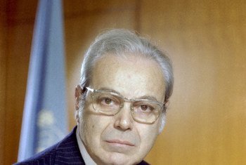 Le Péruvien Javier Pérez de Cuéllar a occupé de 1982 à 1991 le poste de Secrétaire général des Nations Unies (archive)