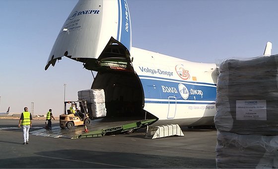 UNHCR airlifted a shipment of 1,400 emergency tents to Indonesia to meet the ongoing needs for survivors of last month's deadly earthquake and tsunami in Sulawesi.